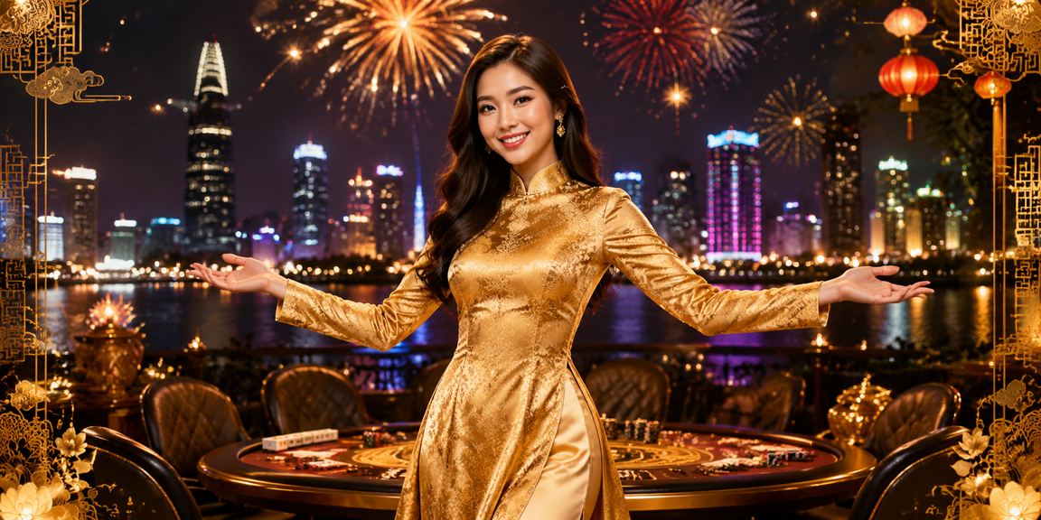 Không khí sôi động của trò chơi bài tại Thành phố Hồ Chí Minh với trang phục áo dài truyền thống