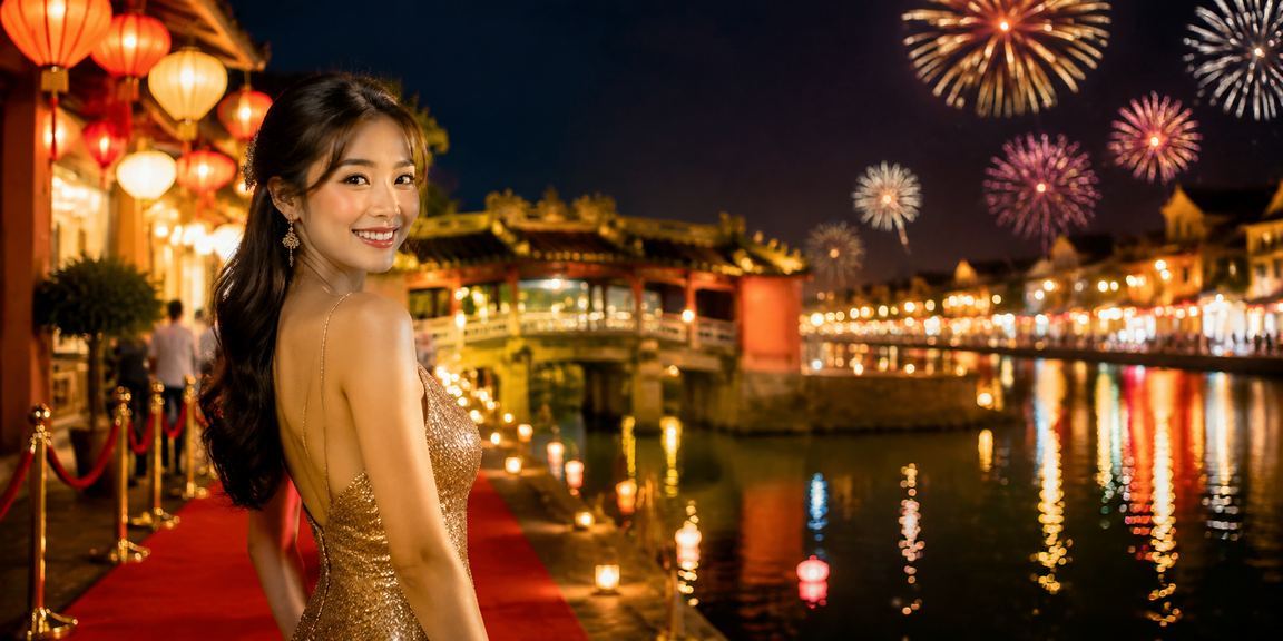 Khung cảnh khu chợ đêm Hội An với ánh đèn lung linh gợi lên sự cân bằng giữa giải trí và cuộc sống