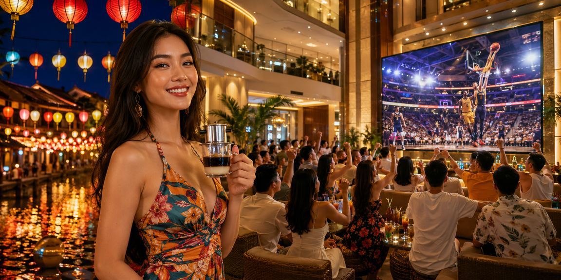 Người hâm mộ bóng rổ tại Huế nhâm nhi cà phê và theo dõi kết quả cá cược thể thao trực tuyến