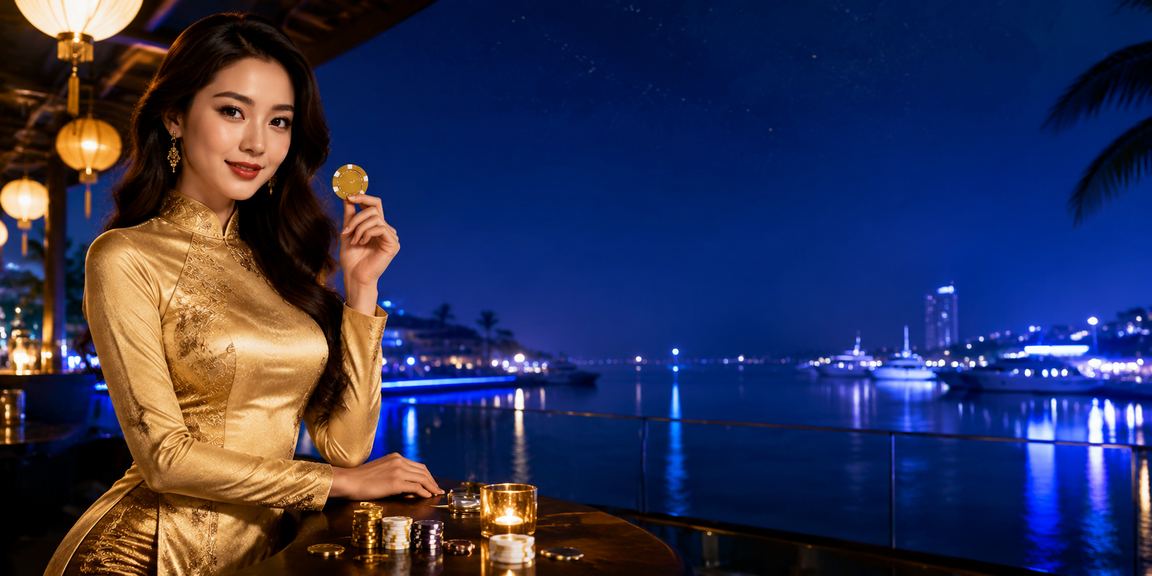 Phụ nữ mặc áo dài tại Nha Trang tham gia đặt cược và nhận tiền thưởng trực tuyến bên bờ biển